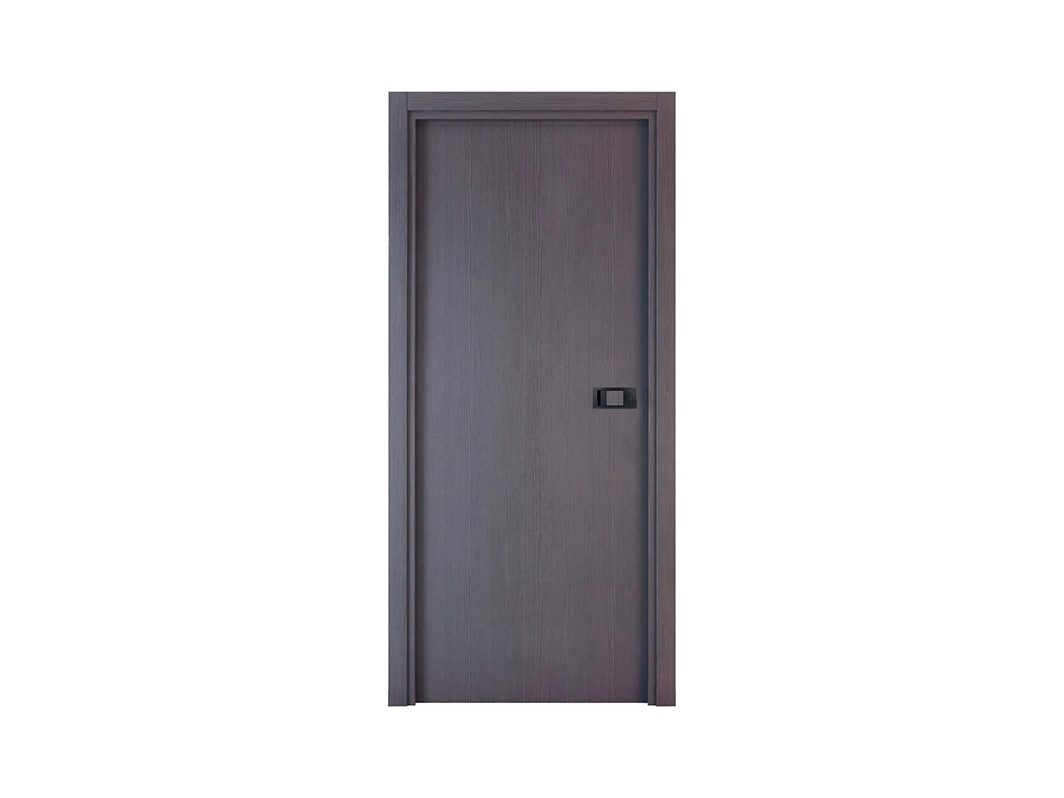 Bloc-porte pose fin de chantier collection Premium Miro avec poignée Exclusive noire, H.204 x l.83 cm, aspect chêne cendré, réversible