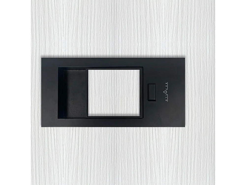 Bloc-porte pose fin de chantier collection Premium Miro avec poignée Exclusive noire, H.204 x l.63 cm, aspect chêne blanc, réversible