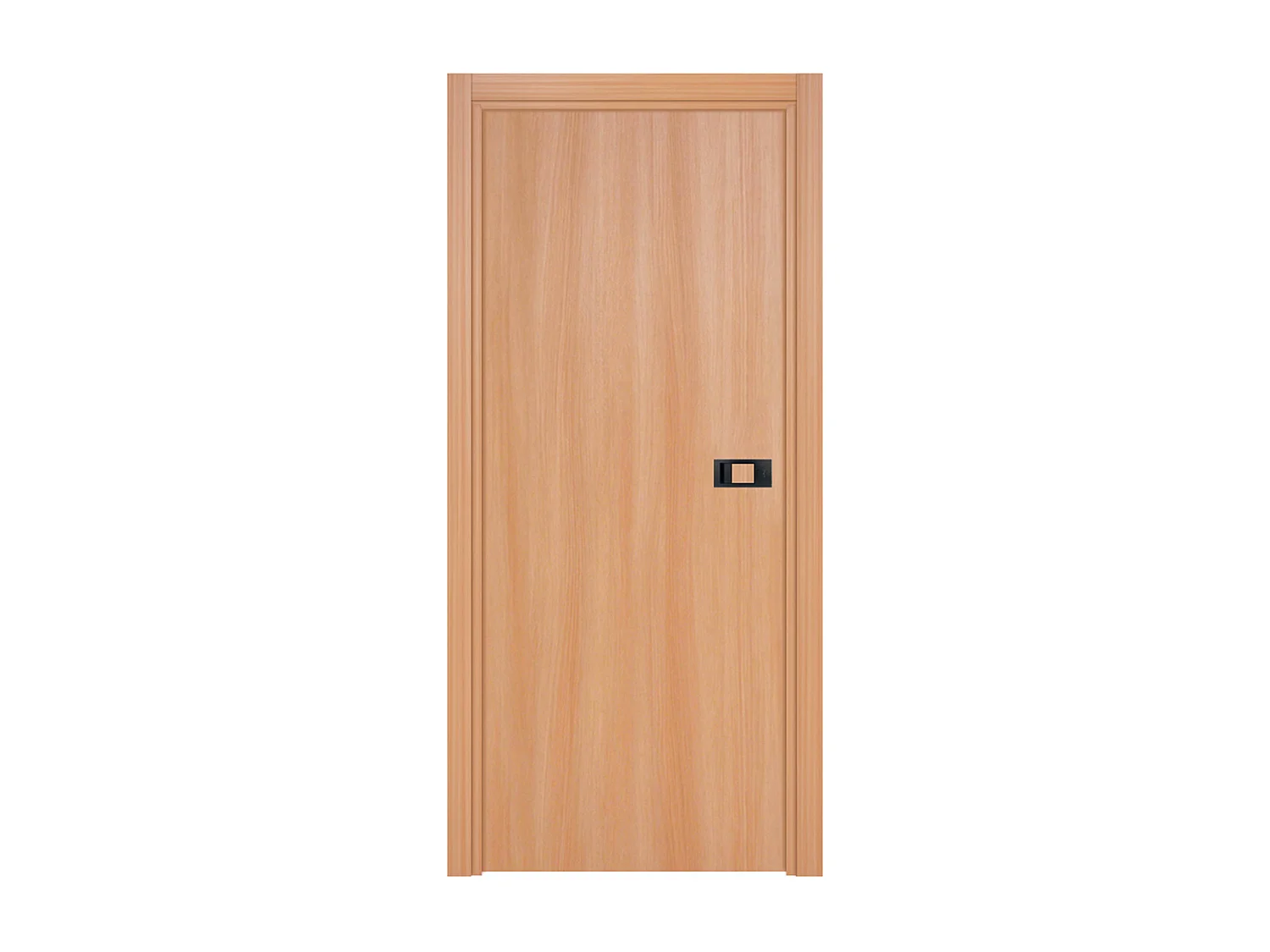 Bloc-porte pose fin de chantier collection Premium Miro avec poignée Exclusive noire, H.204 x l.93 cm, aspect chêne naturel, réversible