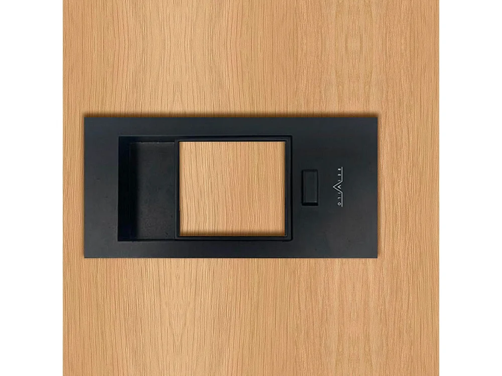 Bloc-porte pose fin de chantier collection Premium Miro avec poignée Exclusive noire, H.204 x l.93 cm, aspect chêne naturel, réversible