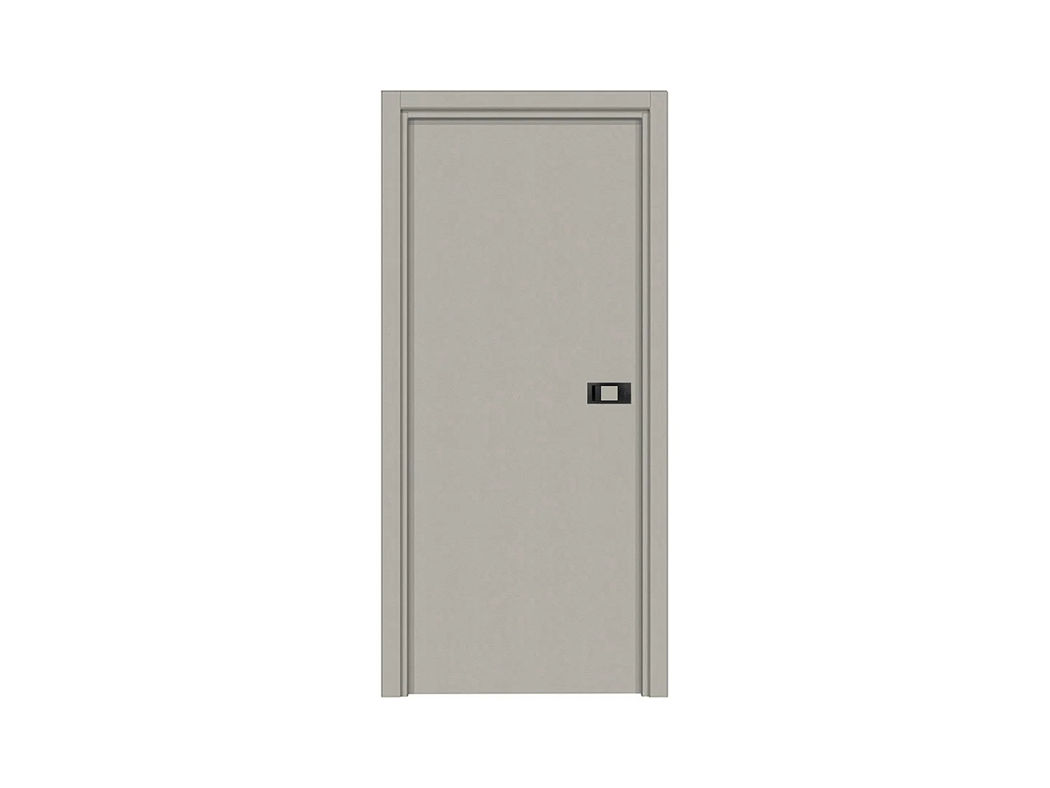 Bloc-porte pose fin de chantier collection Premium Miro avec poignée Exclusive noire, H.204 x l.83 cm, aspect cuir argile, réversible