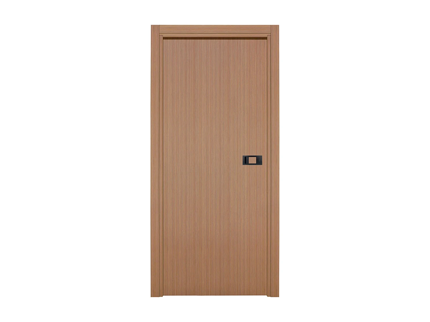 Bloc-porte pose fin de chantier collection Premium Miro avec poignée Exclusive noire, H.204 x l.73 cm, aspect chêne gris, réversible