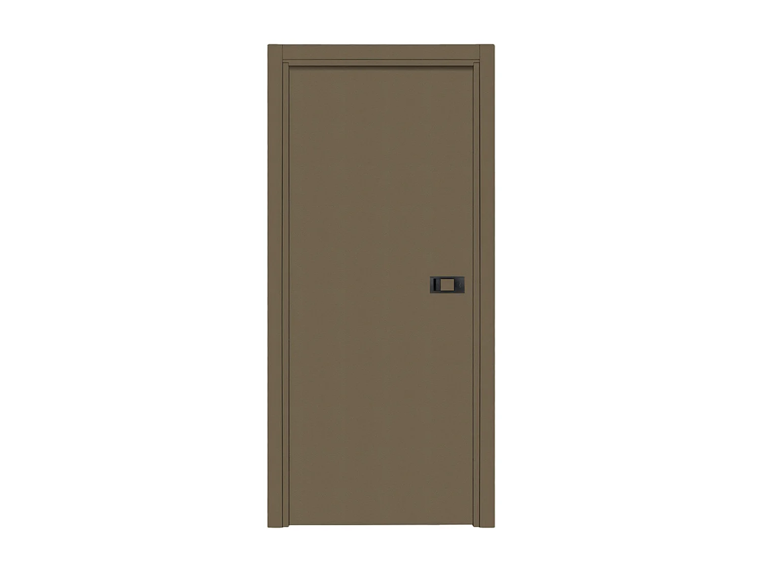 Bloc-porte pose fin de chantier collection Premium Miro avec poignée Exclusive noire, H.204 x l.73 cm, aspect cuir lichen, réversible