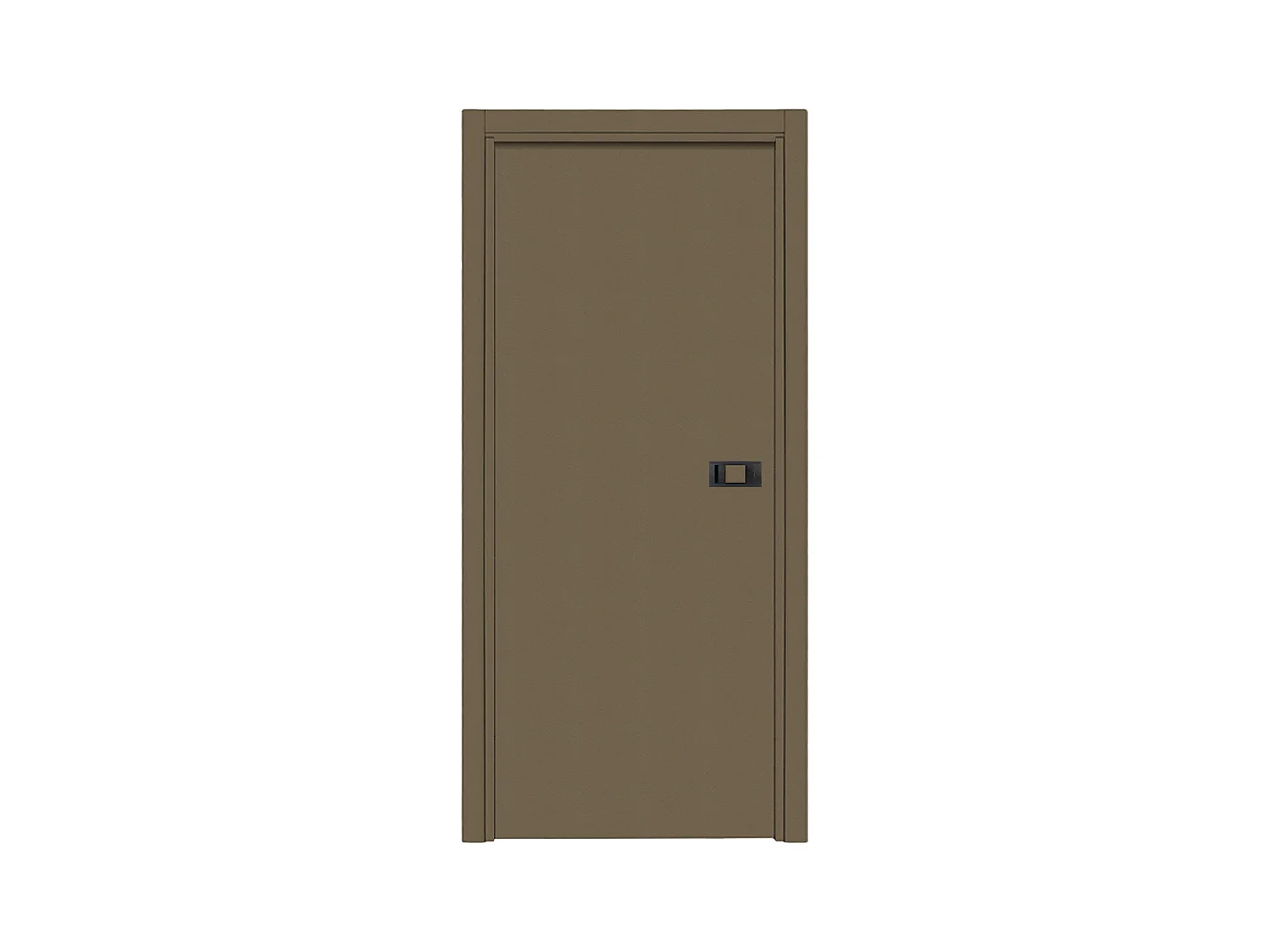 Bloc-porte pose fin de chantier collection Premium Miro avec poignée Exclusive noire, H.204 x l.73 cm, aspect cuir lichen, réversible