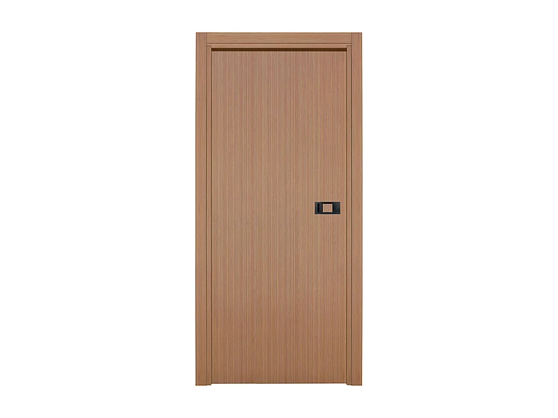 Bloc-porte pose fin de chantier collection Premium Miro avec poignée Exclusive noire, H.204 x l.63 cm, aspect chêne gris, réversible