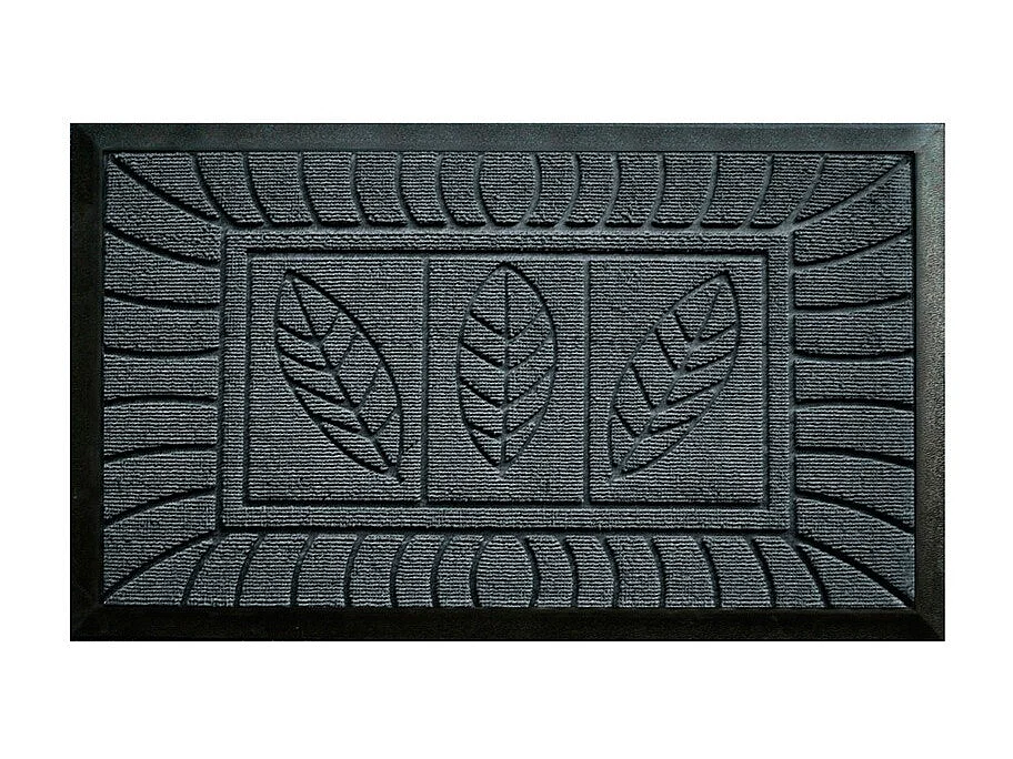 Tapis d'Entrée "Feuilles" 45x75cm Gris