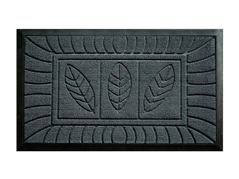 Tapis d'Entrée "Feuilles" 45x75cm Gris