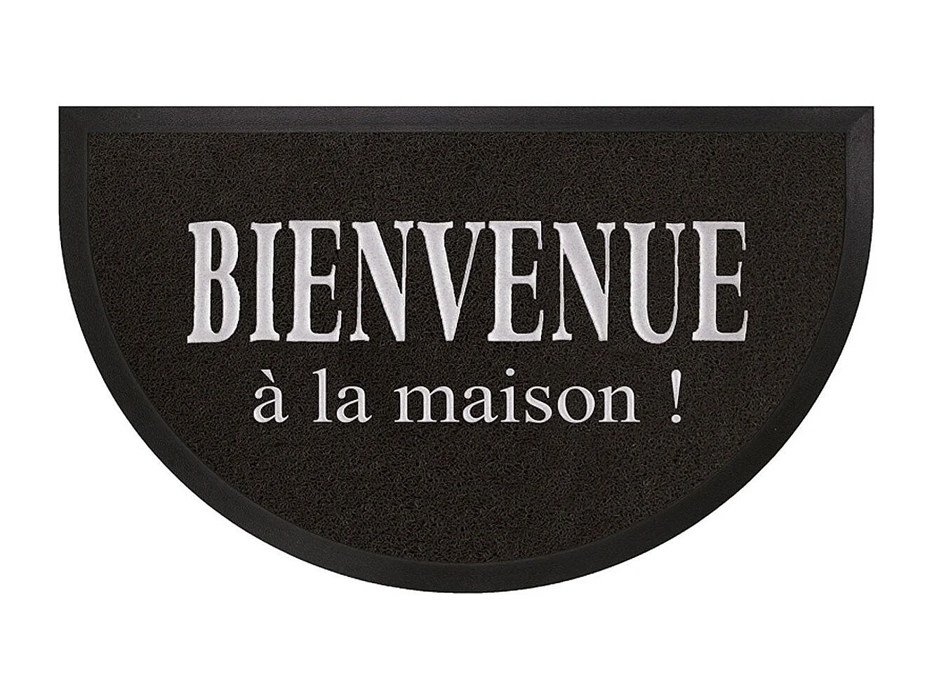 Tapis d'Entrée Demi-Lune "Maison" 45x75cm Noir & Gris