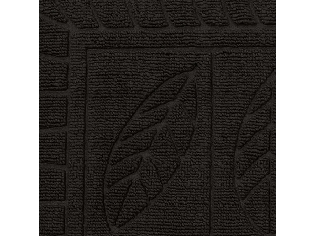 Tapis d'Entrée Demi-Lune "Feuilles" 45x75cm Noir