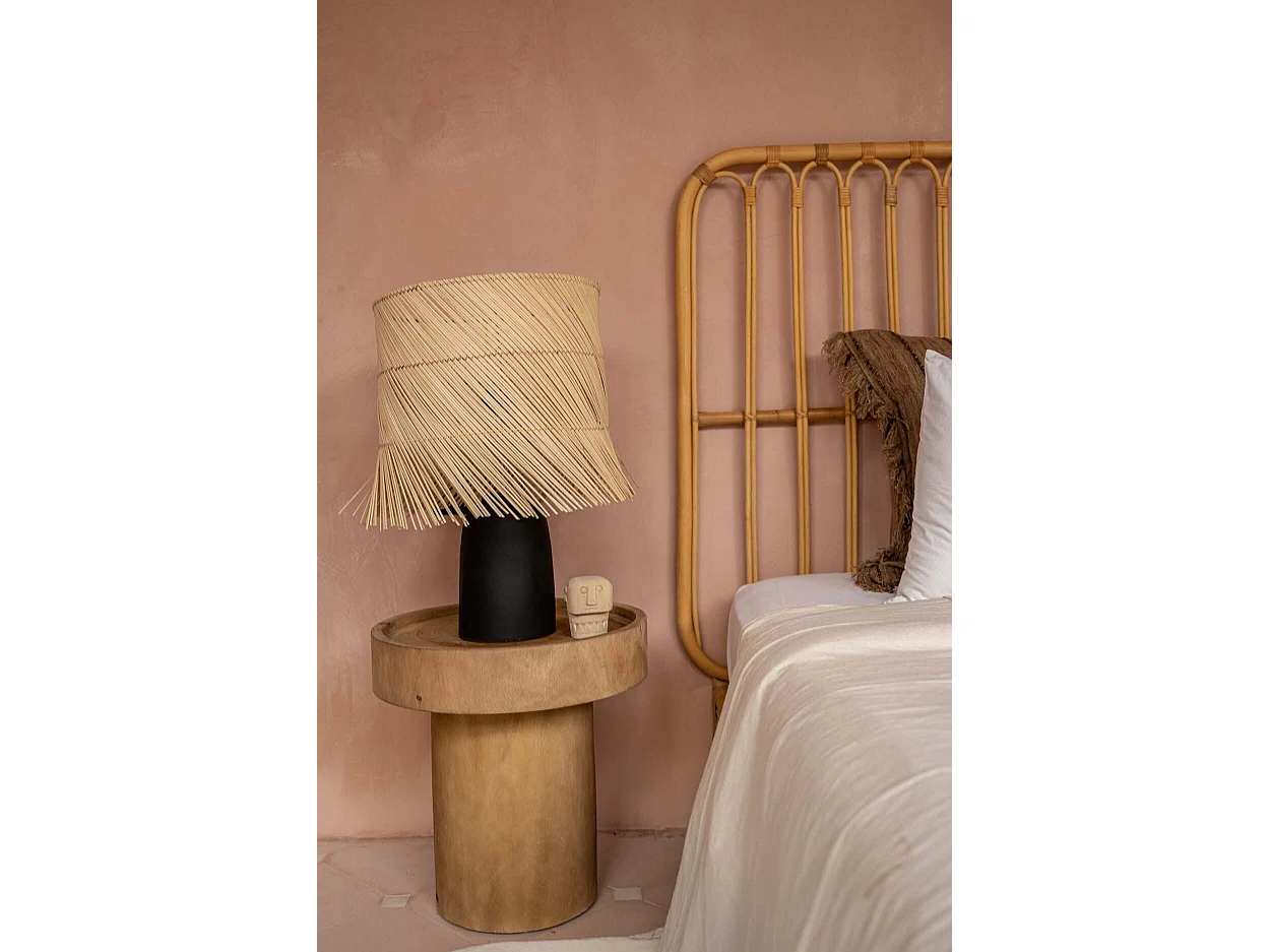 La Lampe De Table Rattan - Noir Naturel