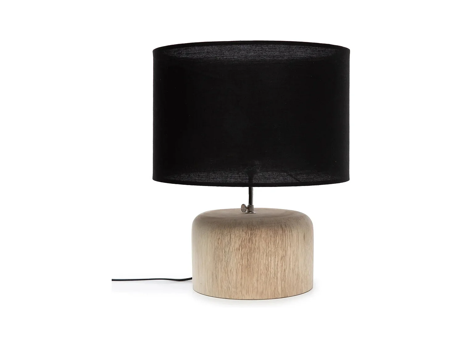 La Lampe De Table Teak Wood - Naturel Noir
