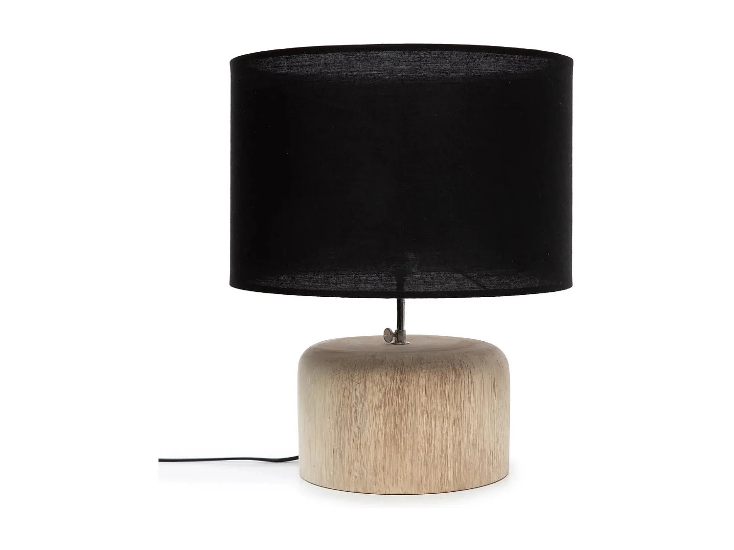 La Lampe De Table Teak Wood - Naturel Noir