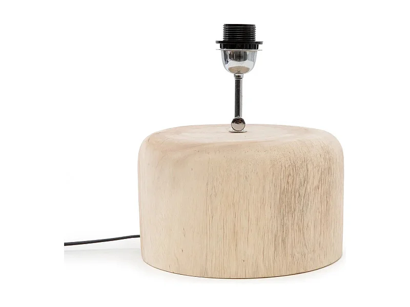 La Base Para Lámpara De Mesa De Madera De Teca - Natural