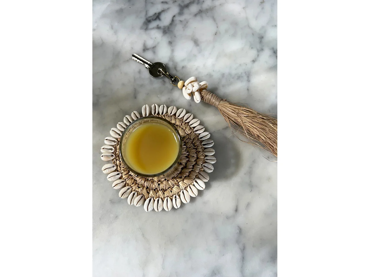 De Raffia Shell Onderzetter - Naturel