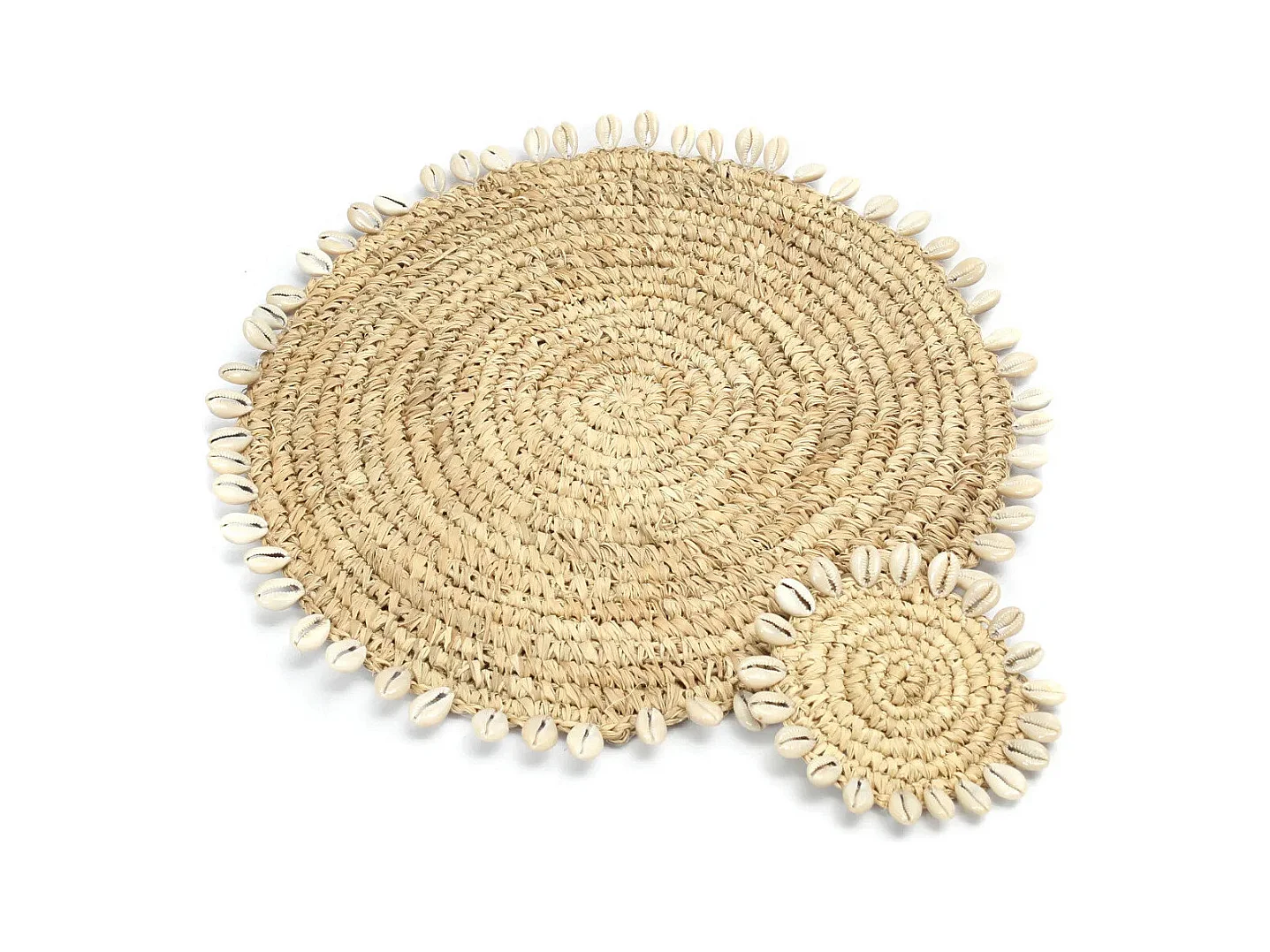 Die Raffia Shell Untersetzer - Natur