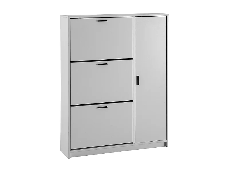 Schoenenkast Wit 90x120x24 cm Schoenenrek Gesloten, Schoenenkist Modern, Halkast met Plank, Schoenenopberger Halkist voor Schoenen Hoog