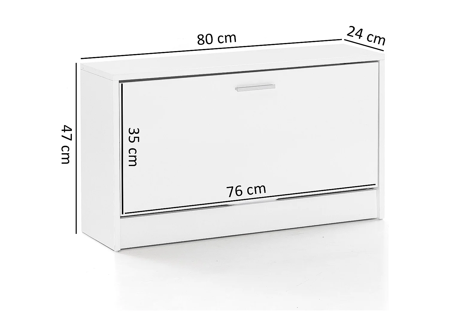 Banc à ZOEY avec siège Blanc Shoe Dumper à chaussures en bois 80 x 47 x 24 cm | Banque couloir