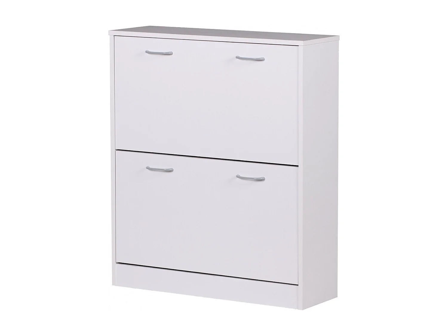 schoen Kiepwagen SARAH wit mat 2 compartimenten 75 x 87 x 24 cm | Ontwerp van de klomp kast voor het werk | Schoen dressoir modern met berging