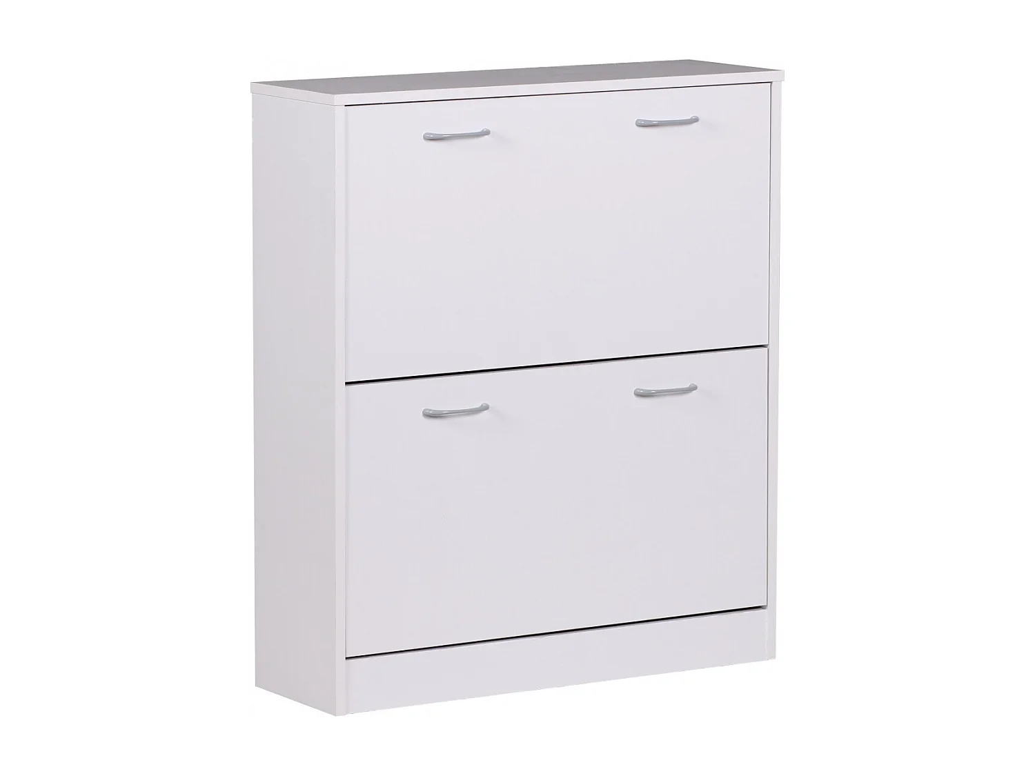 schoen Kiepwagen SARAH wit mat 2 compartimenten 75 x 87 x 24 cm | Ontwerp van de klomp kast voor het werk | Schoen dressoir modern met berging