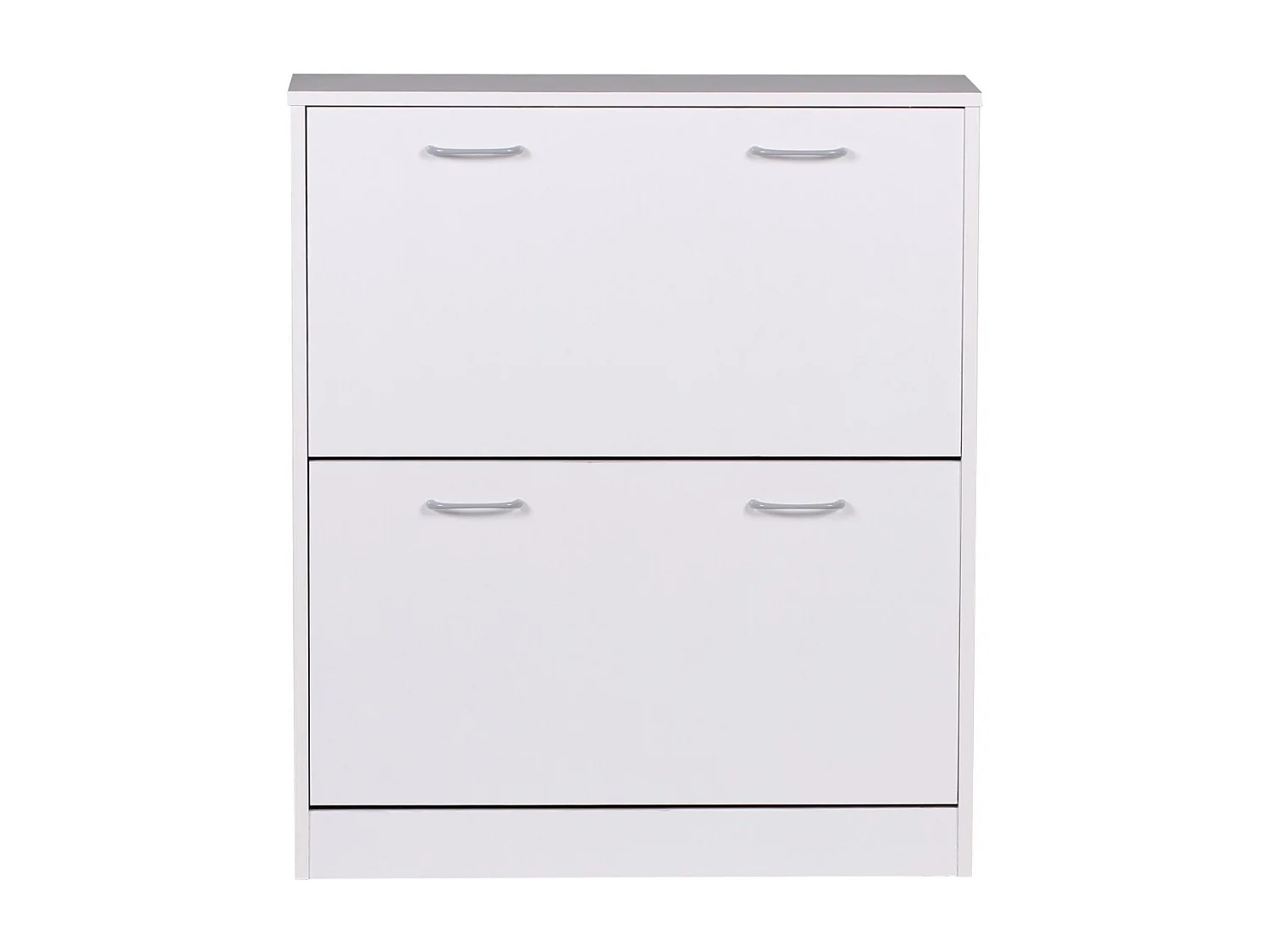 schoen Kiepwagen SARAH wit mat 2 compartimenten 75 x 87 x 24 cm | Ontwerp van de klomp kast voor het werk | Schoen dressoir modern met berging