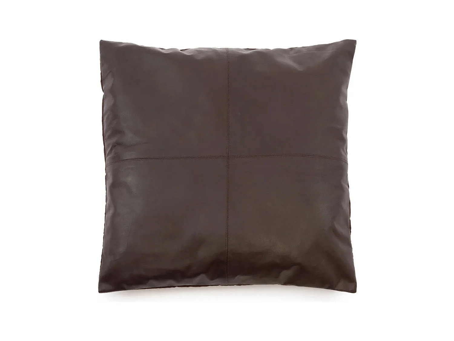 La Housse De Coussin Cuir Quatre Panneaux - Chocolat - 60x60