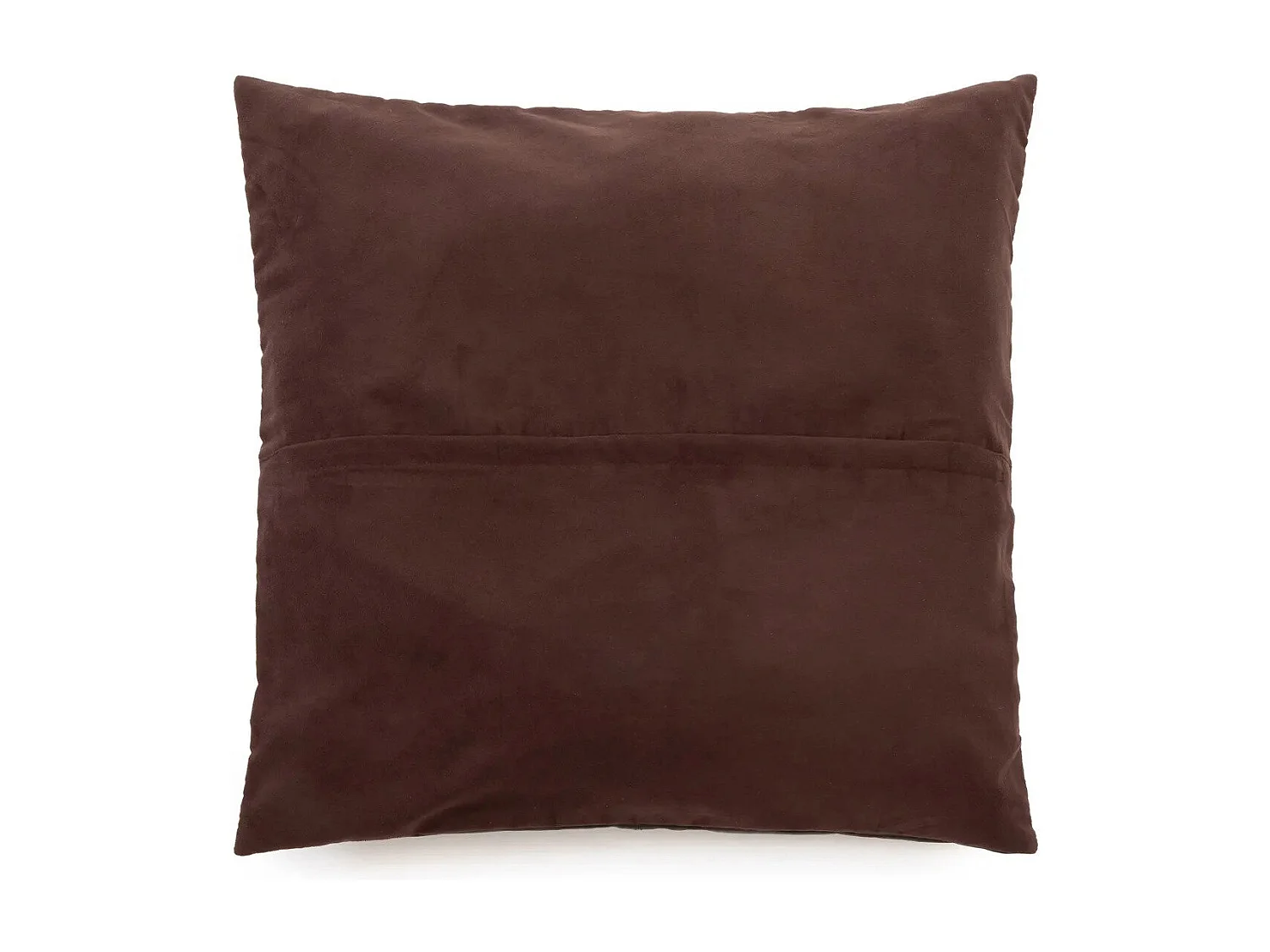 La Housse De Coussin Cuir Quatre Panneaux - Chocolat - 60x60