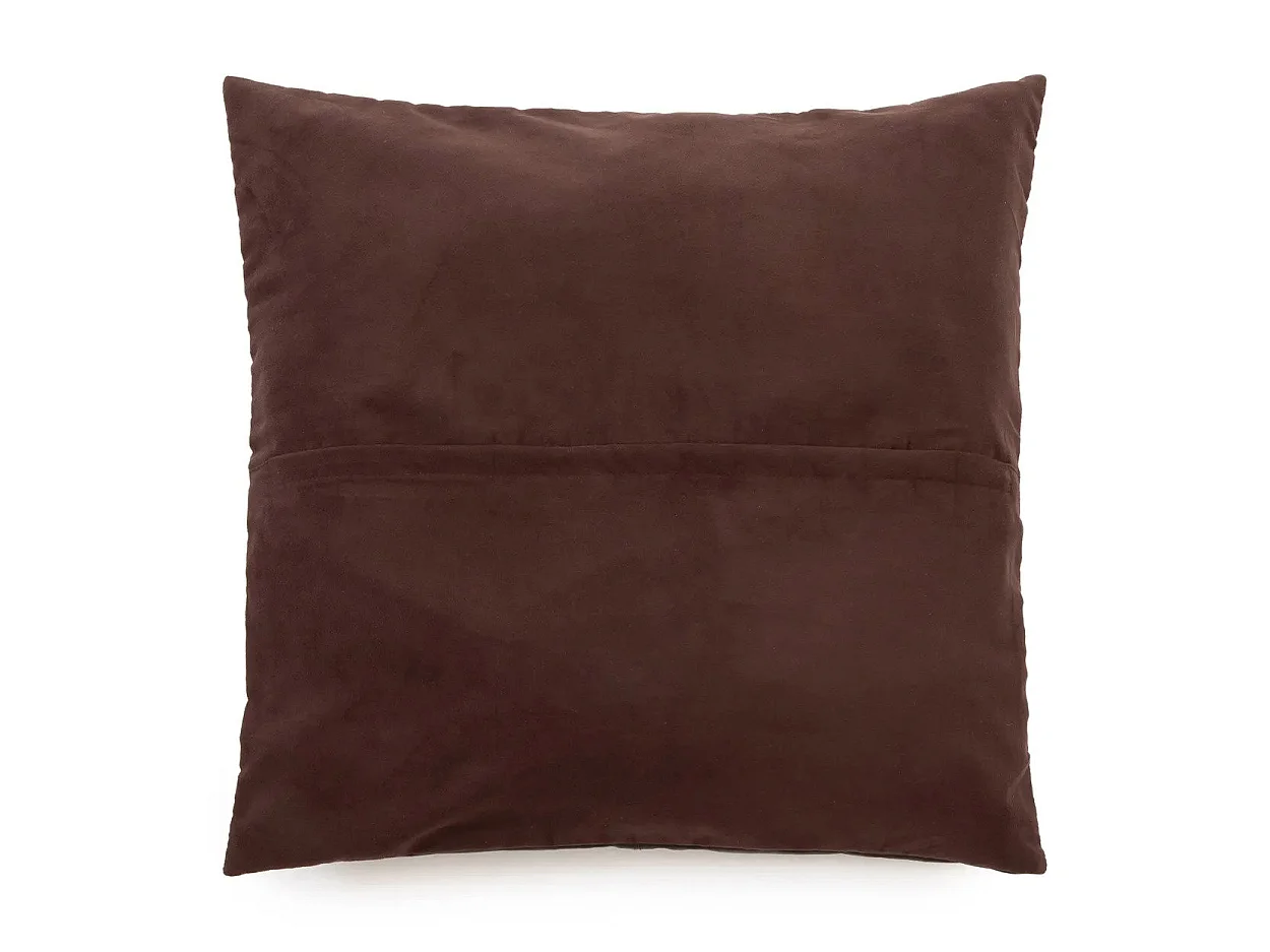 La Housse De Coussin Cuir Quatre Panneaux - Chocolat - 60x60