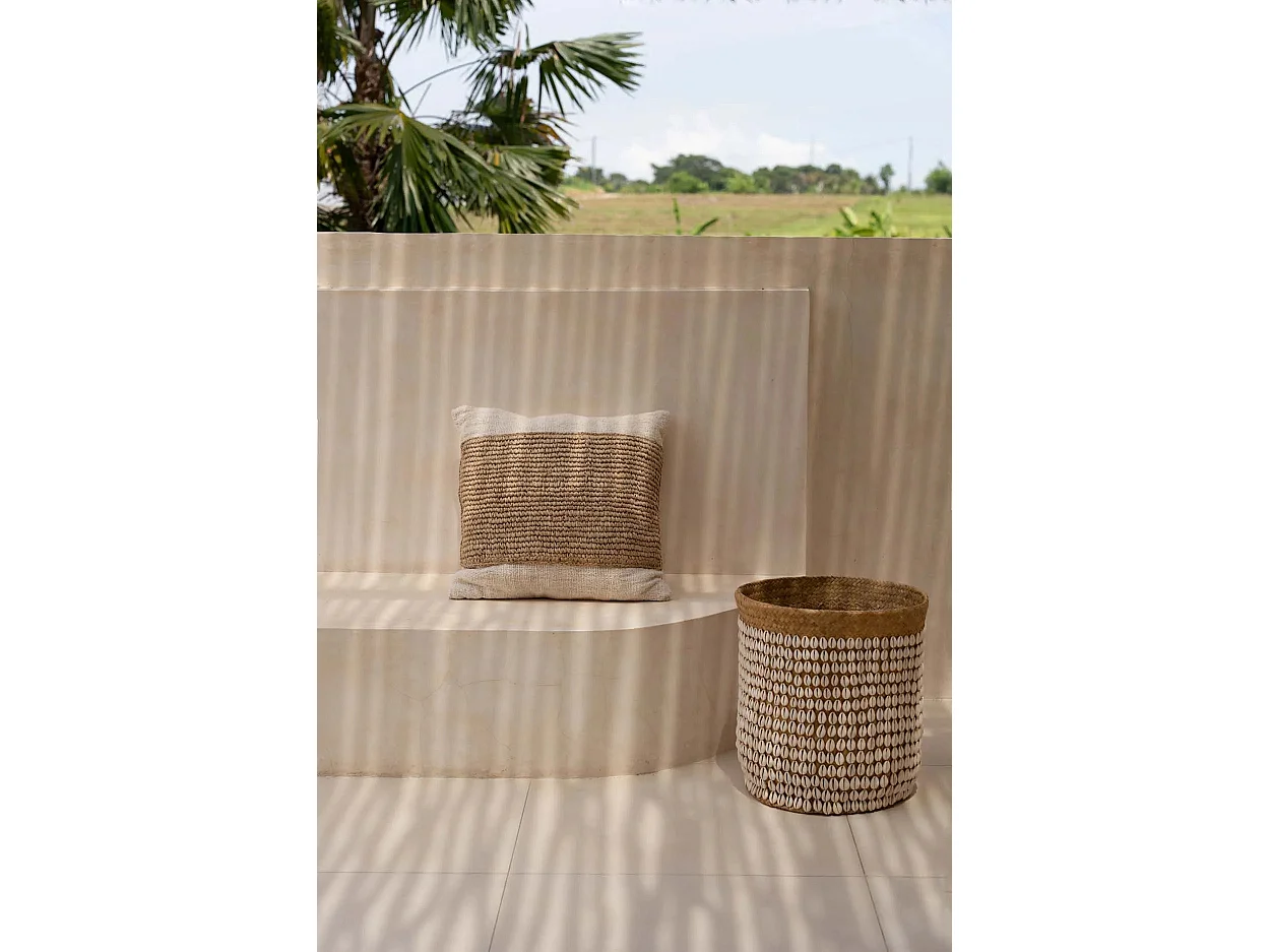 La Funda de Cojín Raffia Stamp - Natural