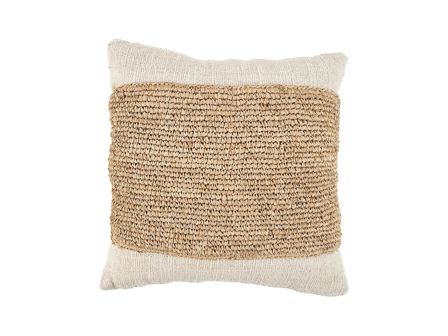 Housse De Coussin Raffia Stamp - Naturel