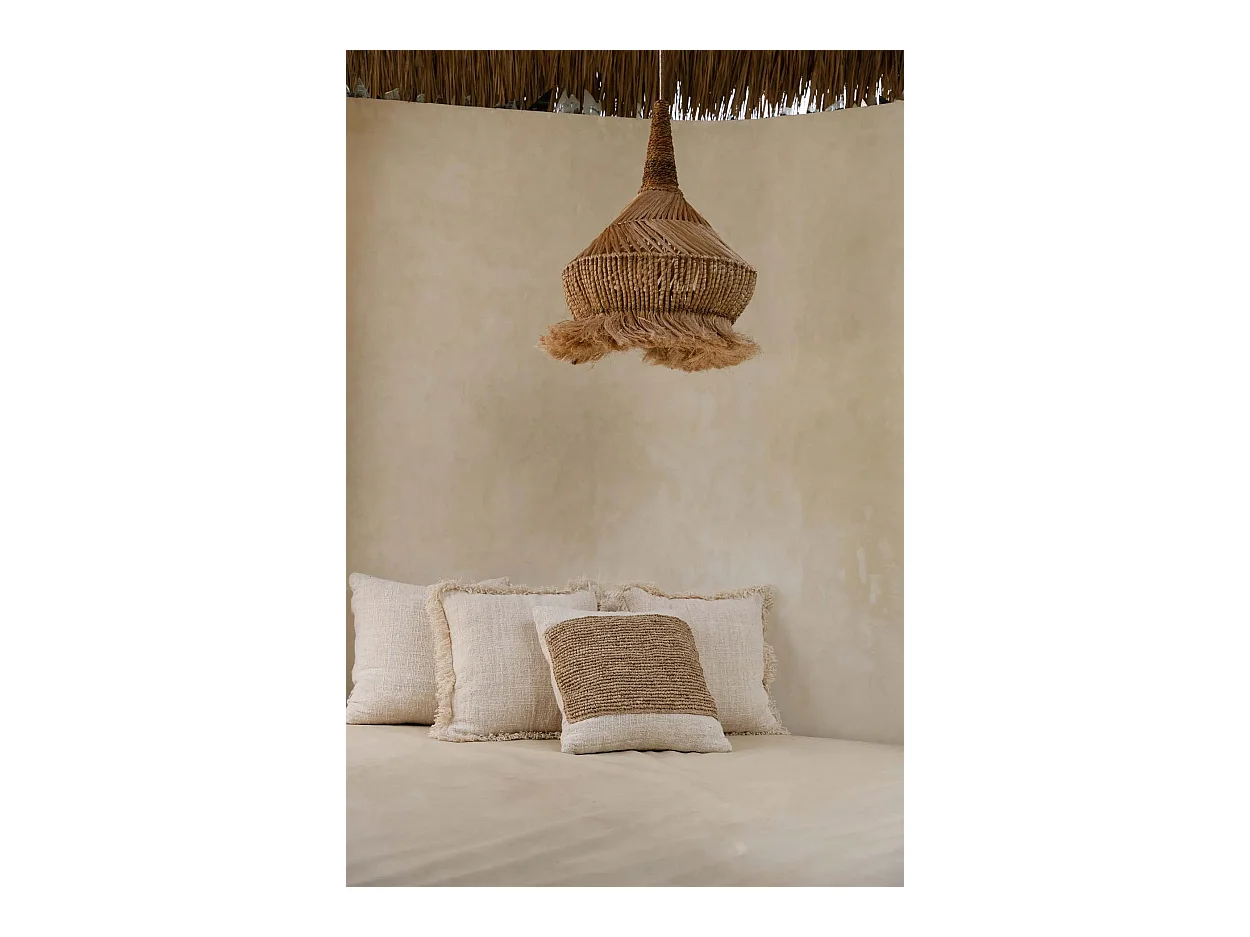 Housse De Coussin Raffia Stamp - Naturel