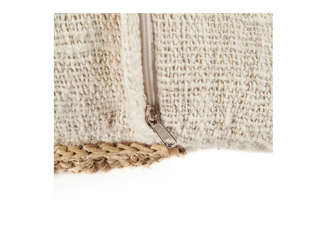 Housse De Coussin Raffia Stamp - Naturel