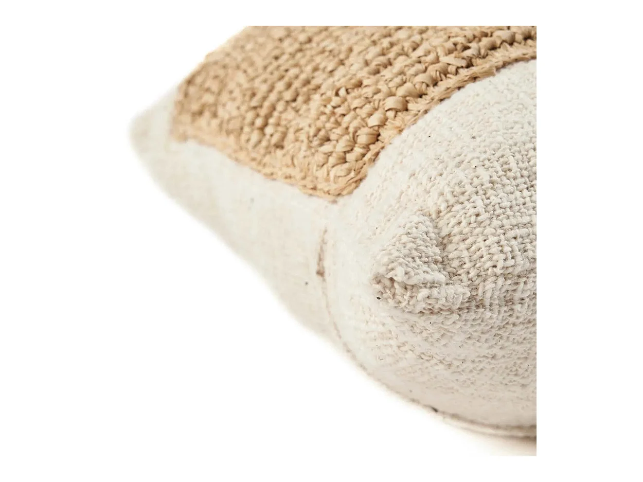 Housse De Coussin Raffia Stamp - Naturel