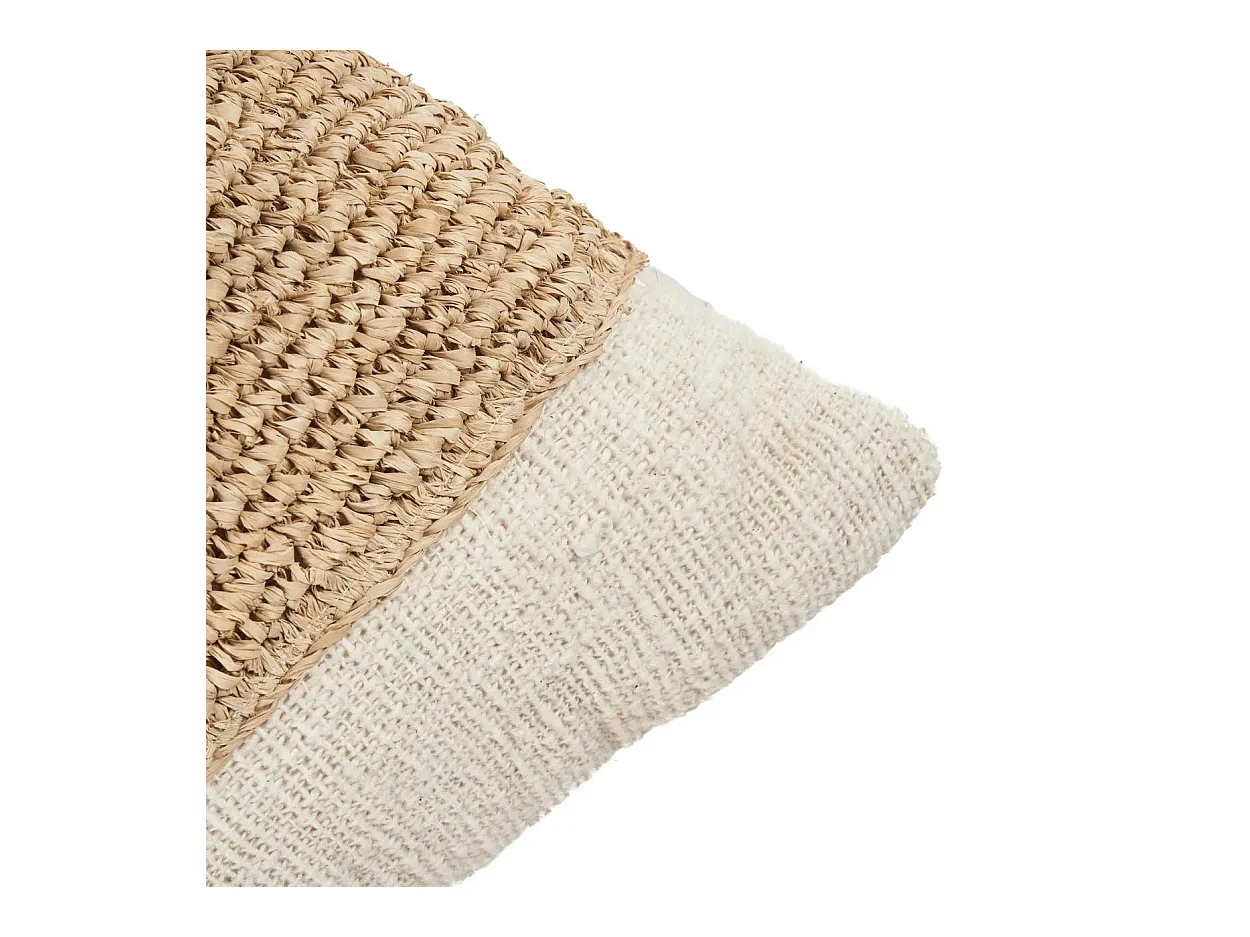 Housse De Coussin Raffia Stamp - Naturel
