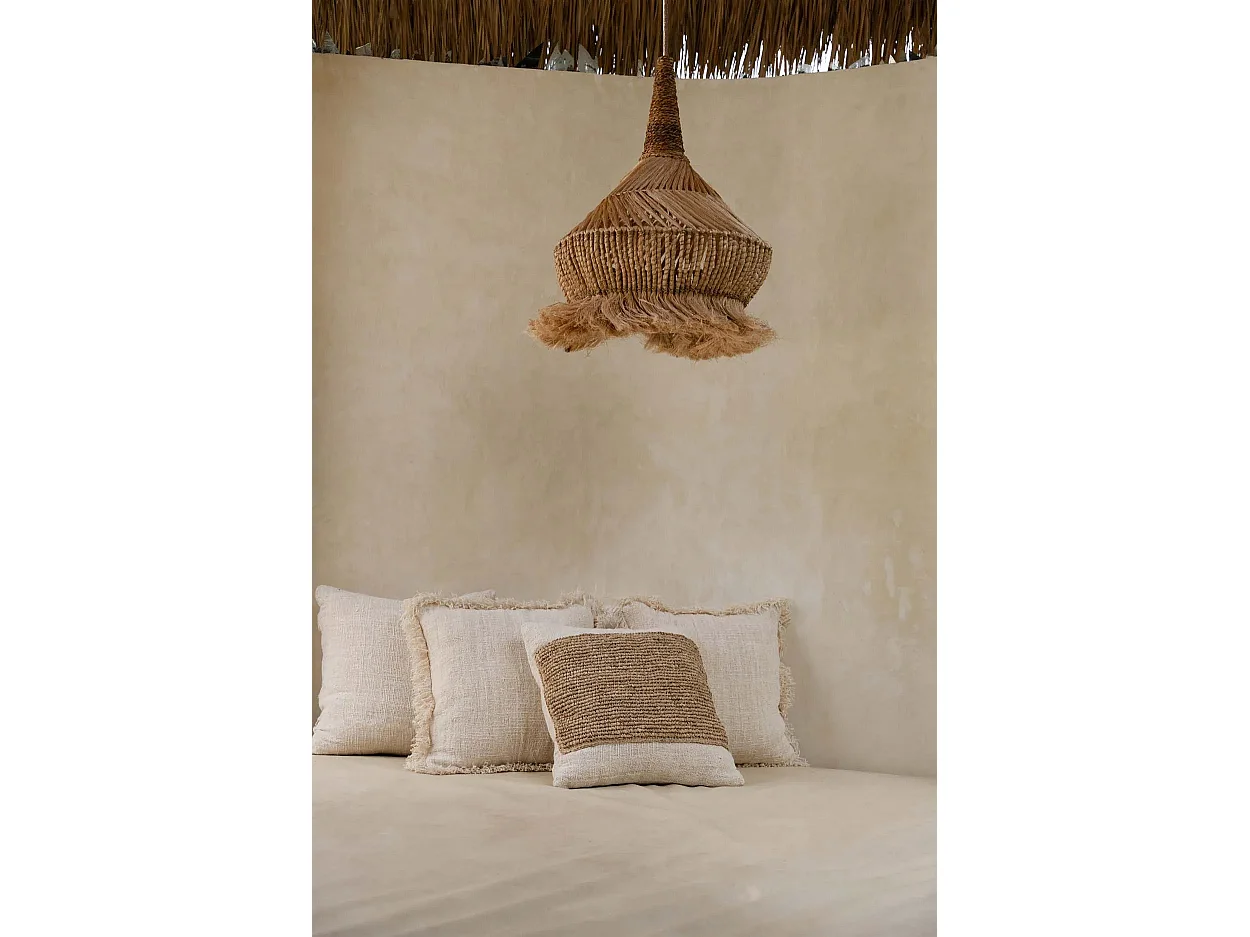 Housse De Coussin Raffia Stamp - Naturel