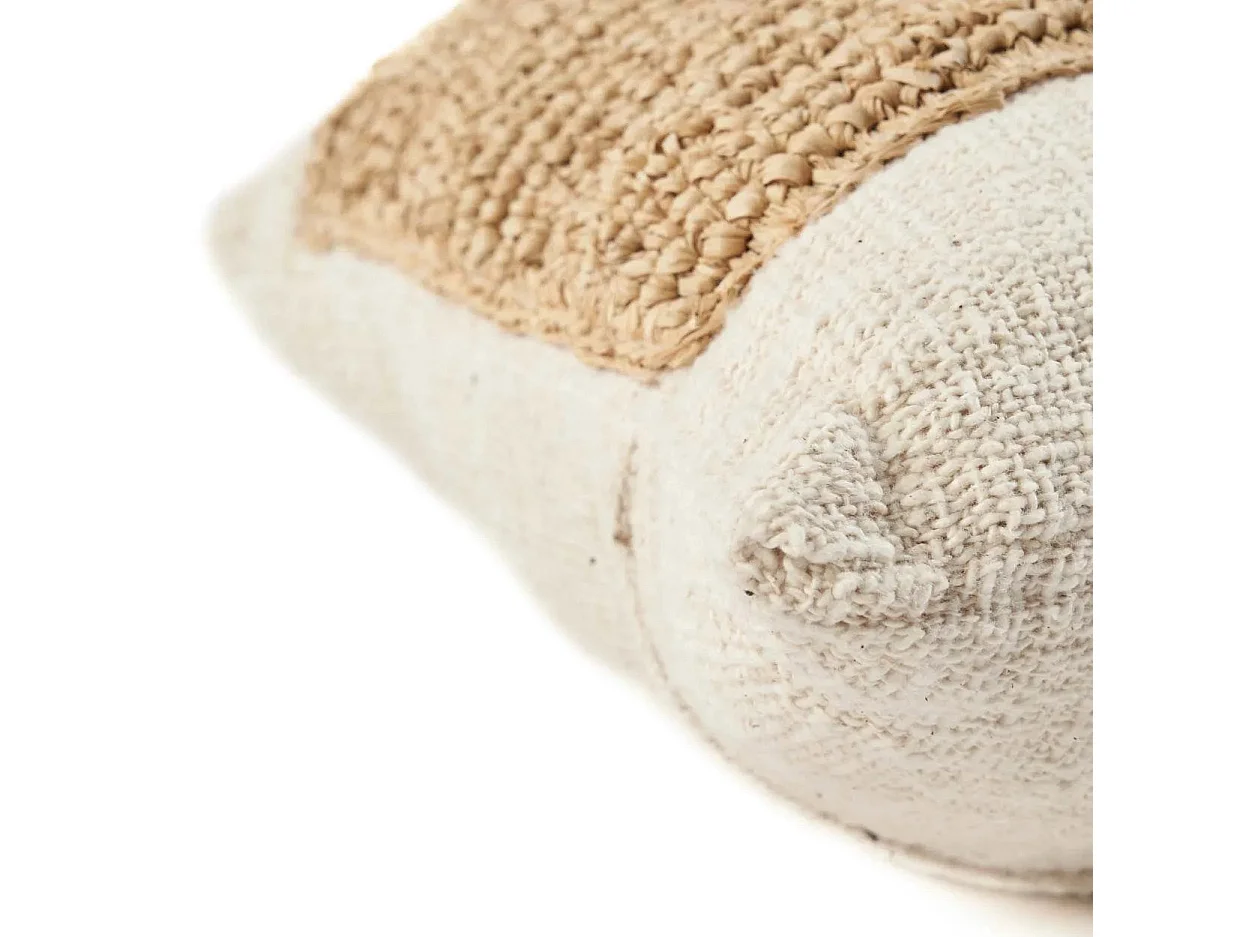 Housse De Coussin Raffia Stamp - Naturel