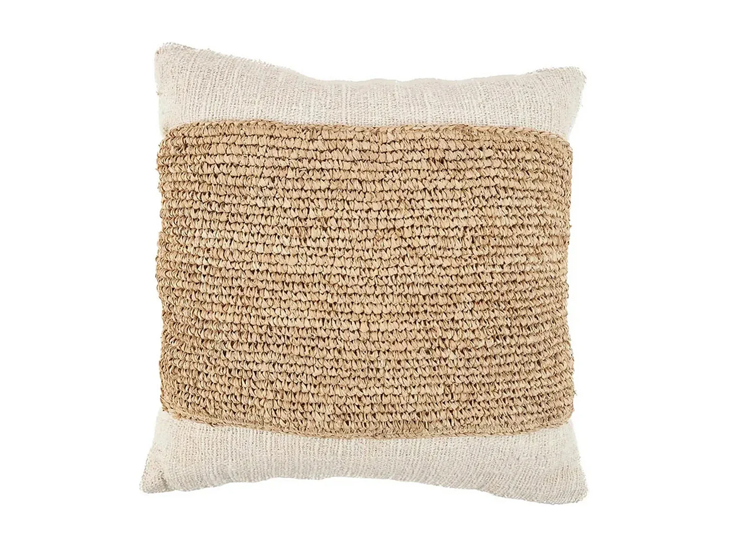 Housse De Coussin Raffia Stamp - Naturel
