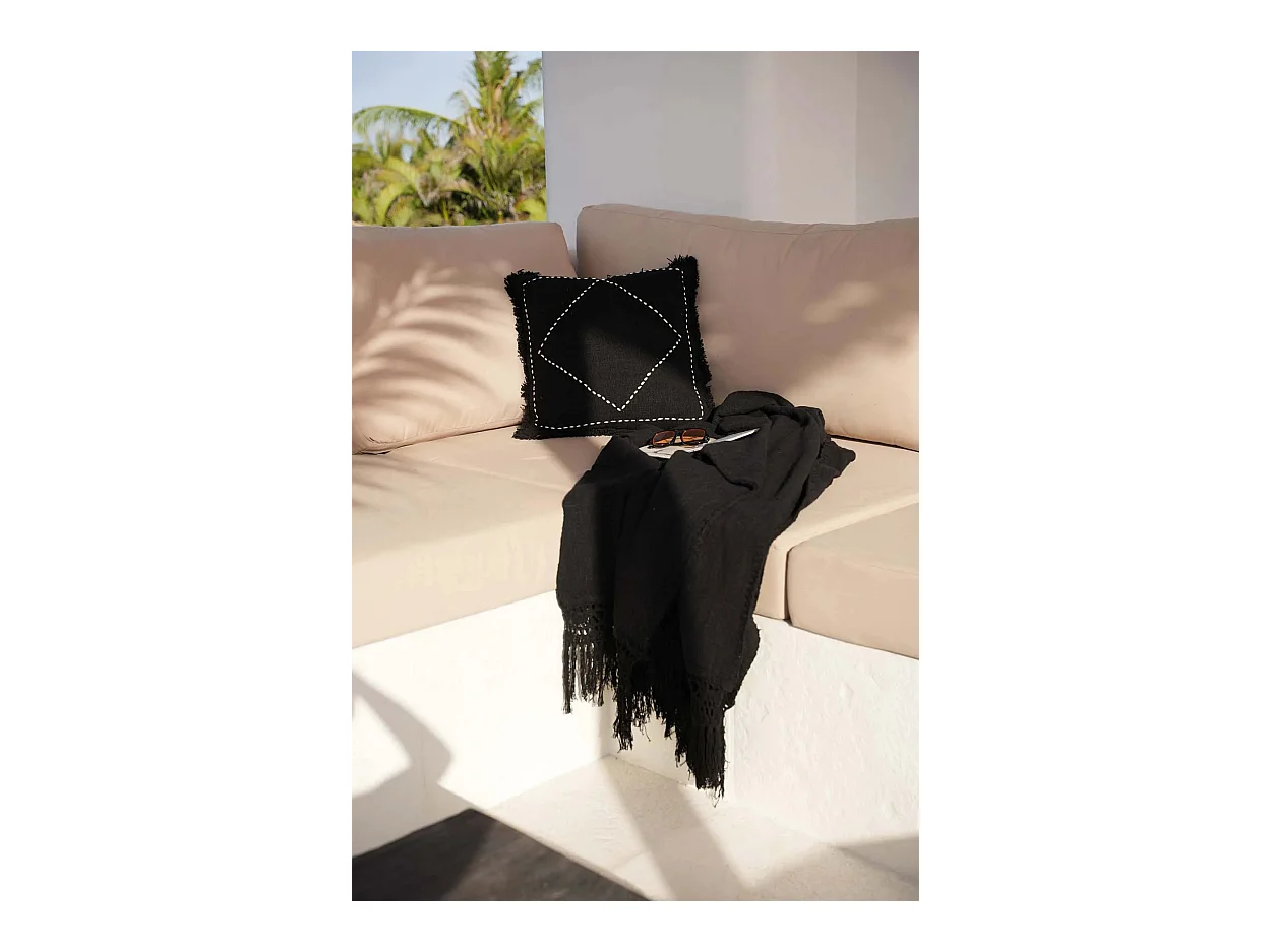 La Funda de Cojín Kasbah - Negro Blanco