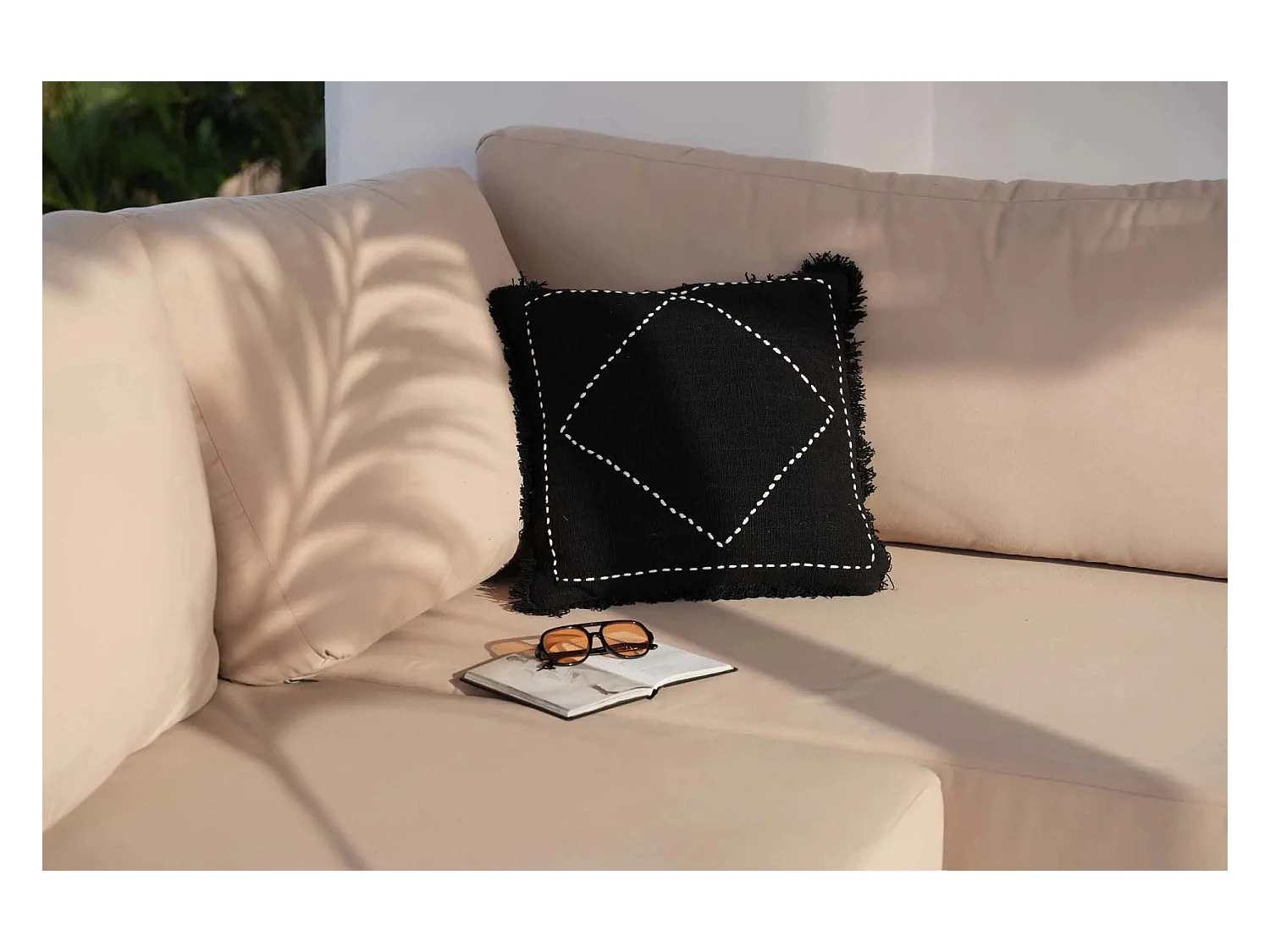 La Funda de Cojín Kasbah - Negro Blanco