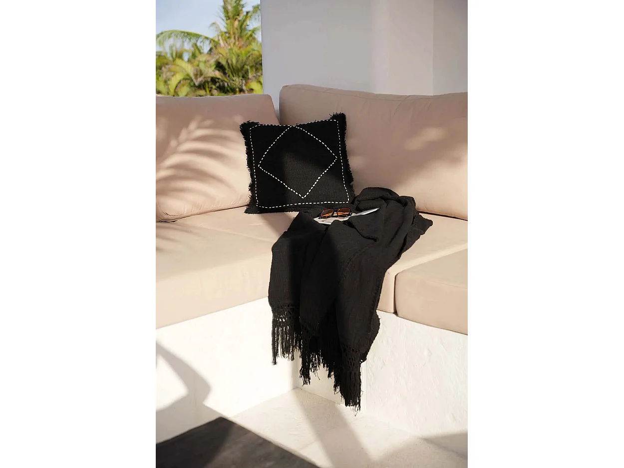 Housse De Coussin Kasbah - Noir Blanc