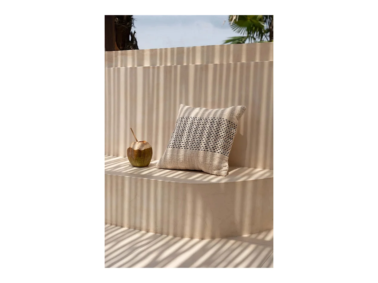 Housse De Coussin Misty - Naturel Noir