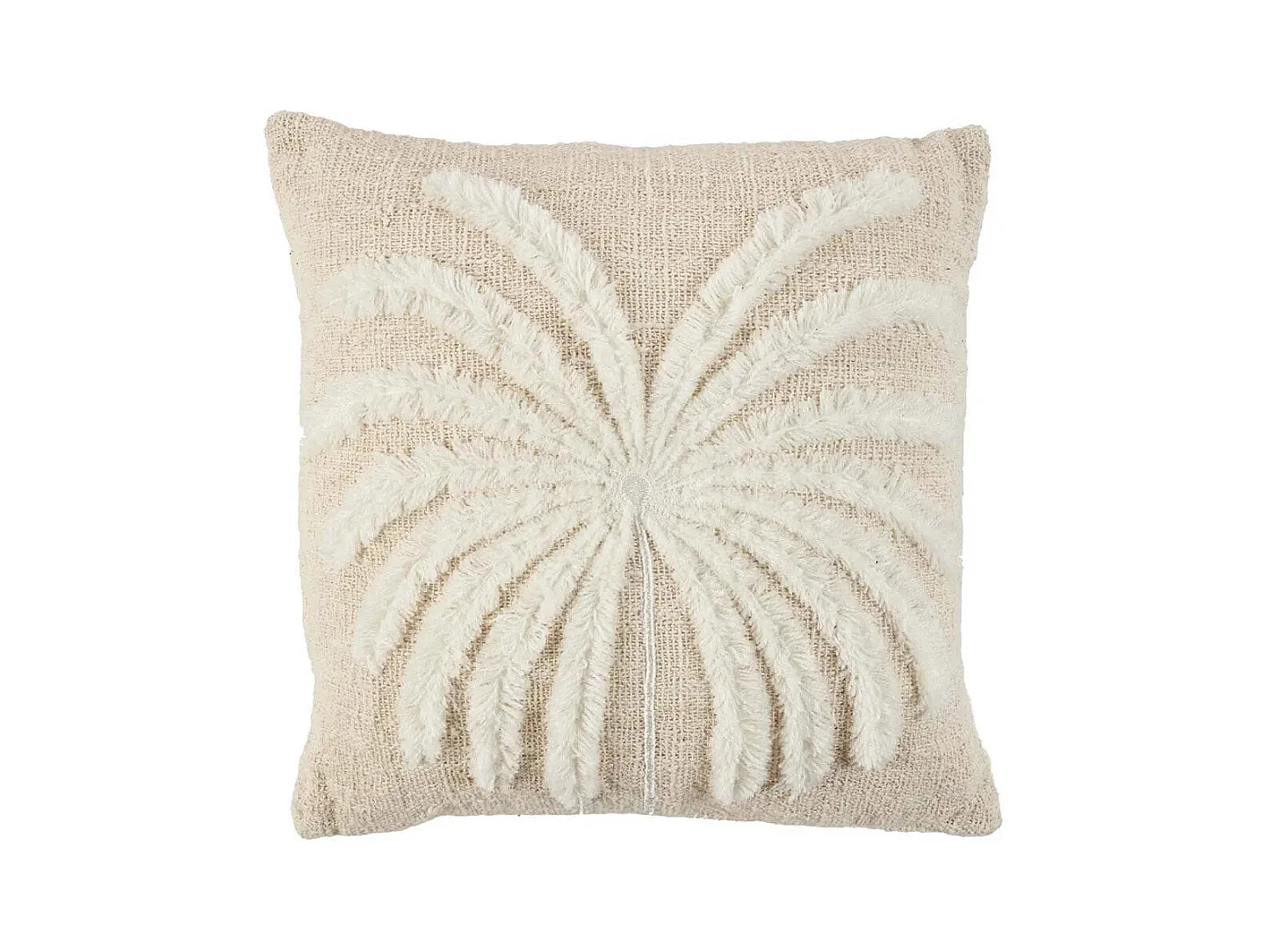 Housse De Coussin Isla Palm - Naturel Blanc