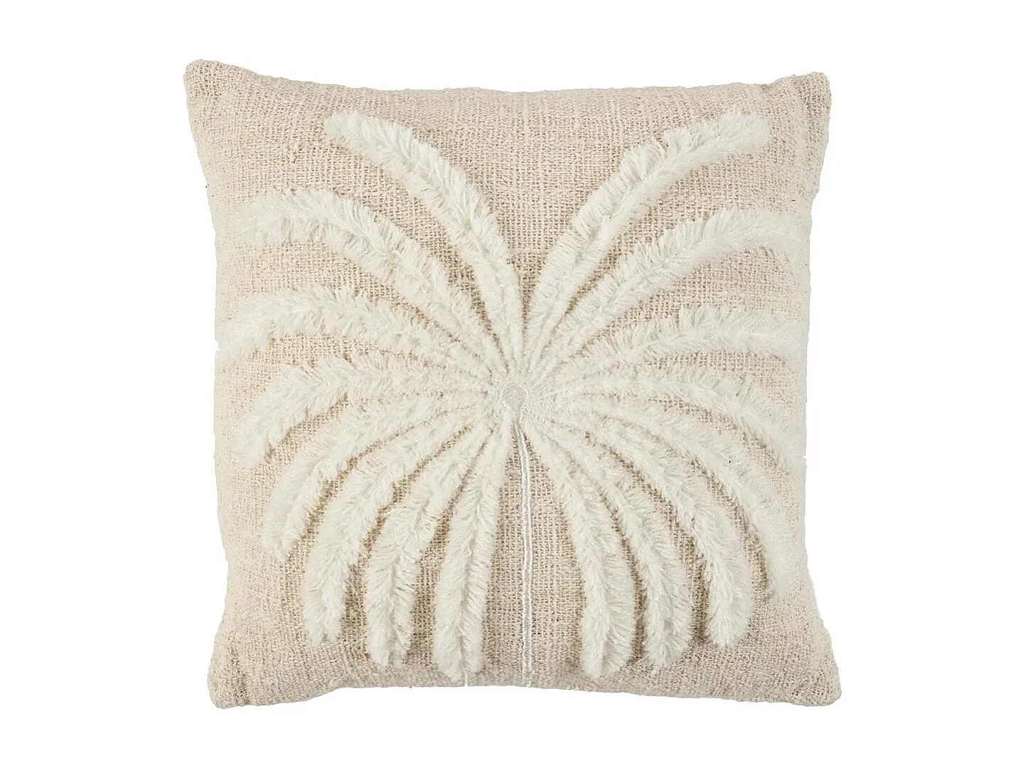 De Isla Palm Kussenhoes - Naturel Wit