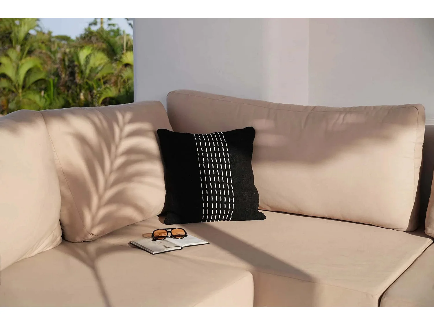 Housse de Coussin Drizle - Noir Blanc