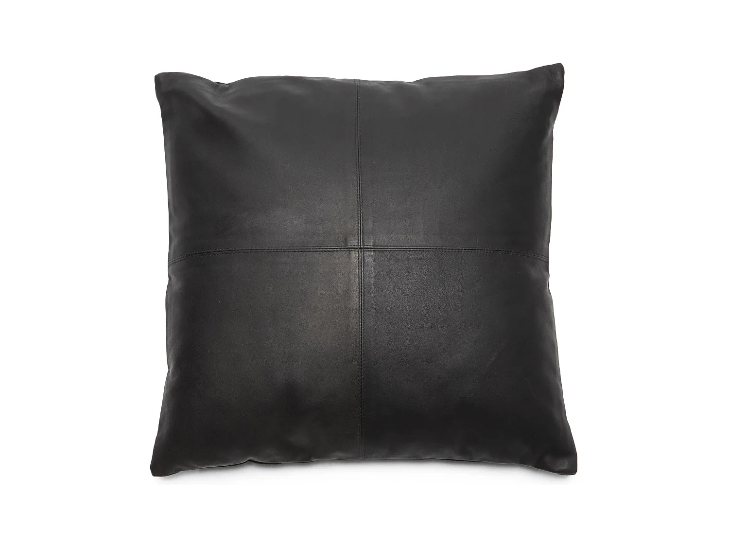 De Four Leather Panel Kussenhoes - Zwart - 60x60