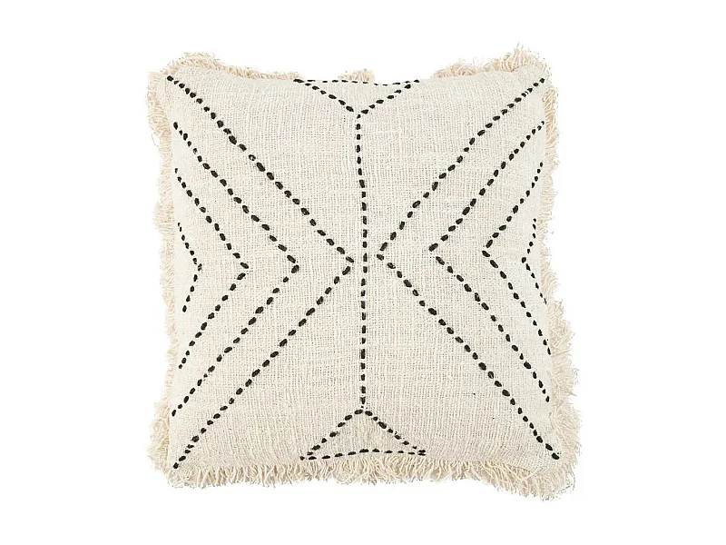 Housse De Coussin Tribal - Naturel Noir