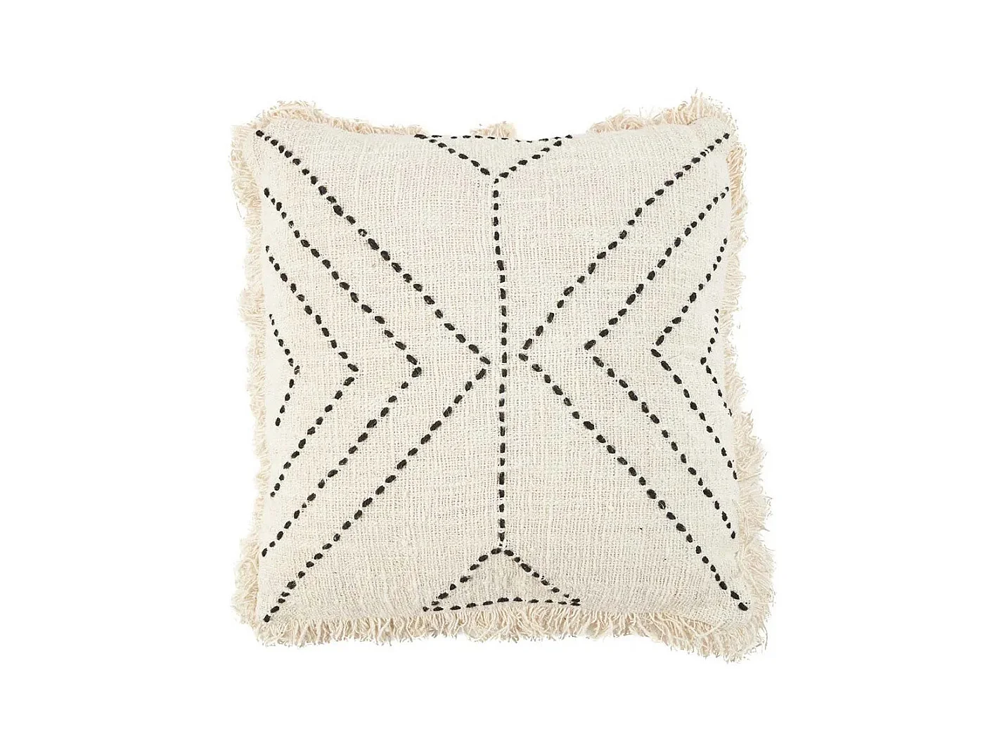 Housse De Coussin Tribal - Naturel Noir