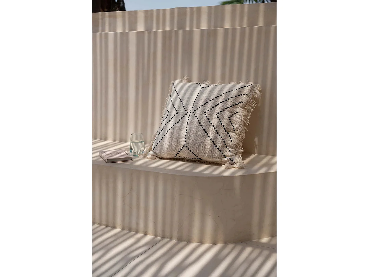 Housse De Coussin Tribal - Naturel Noir