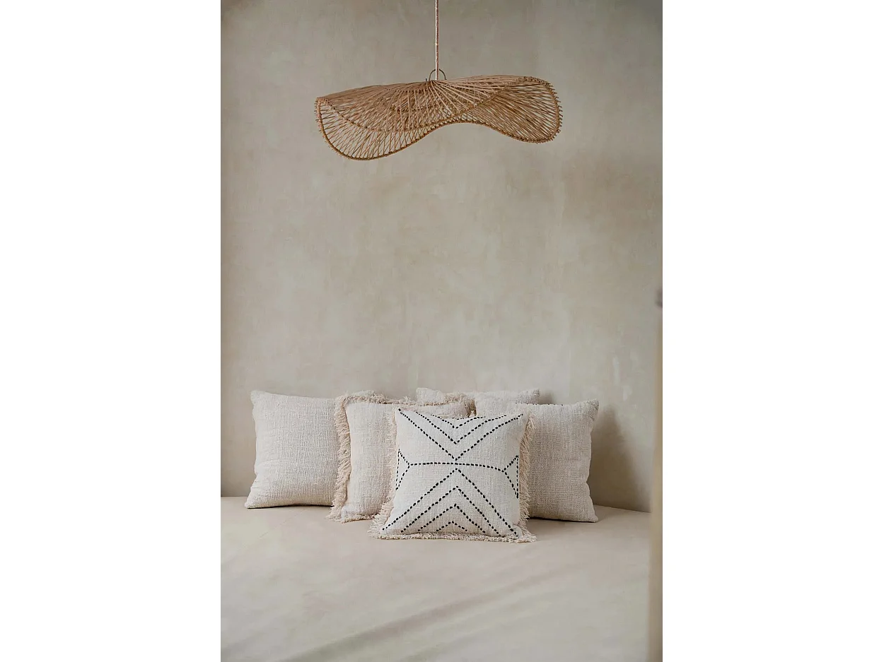 Housse De Coussin Tribal - Naturel Noir