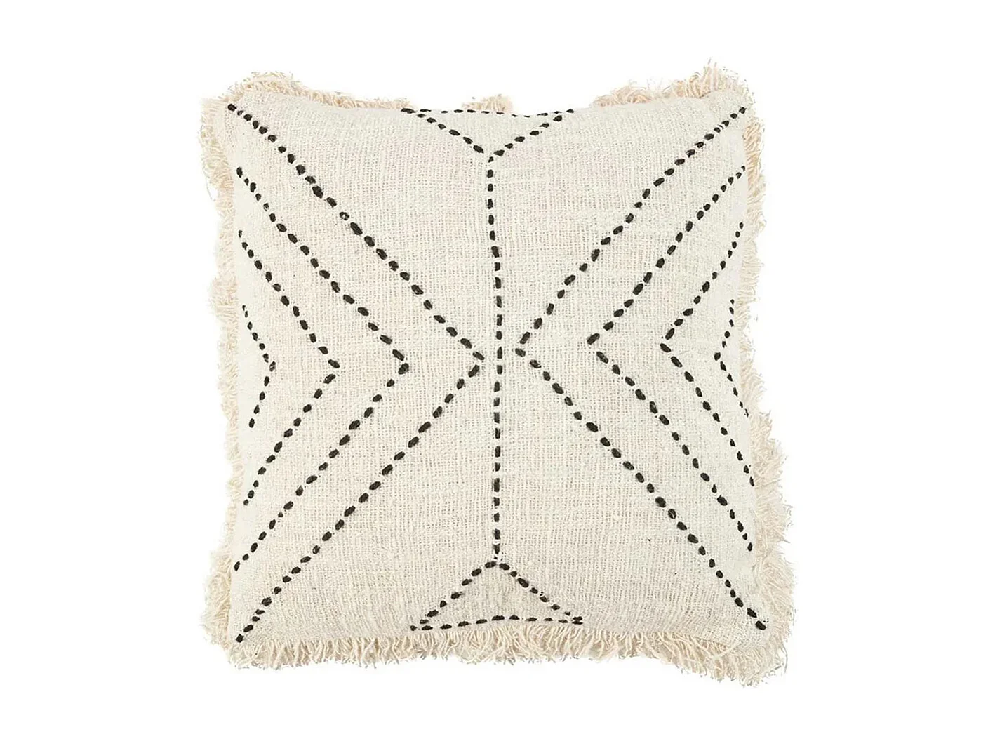 Housse De Coussin Tribal - Naturel Noir