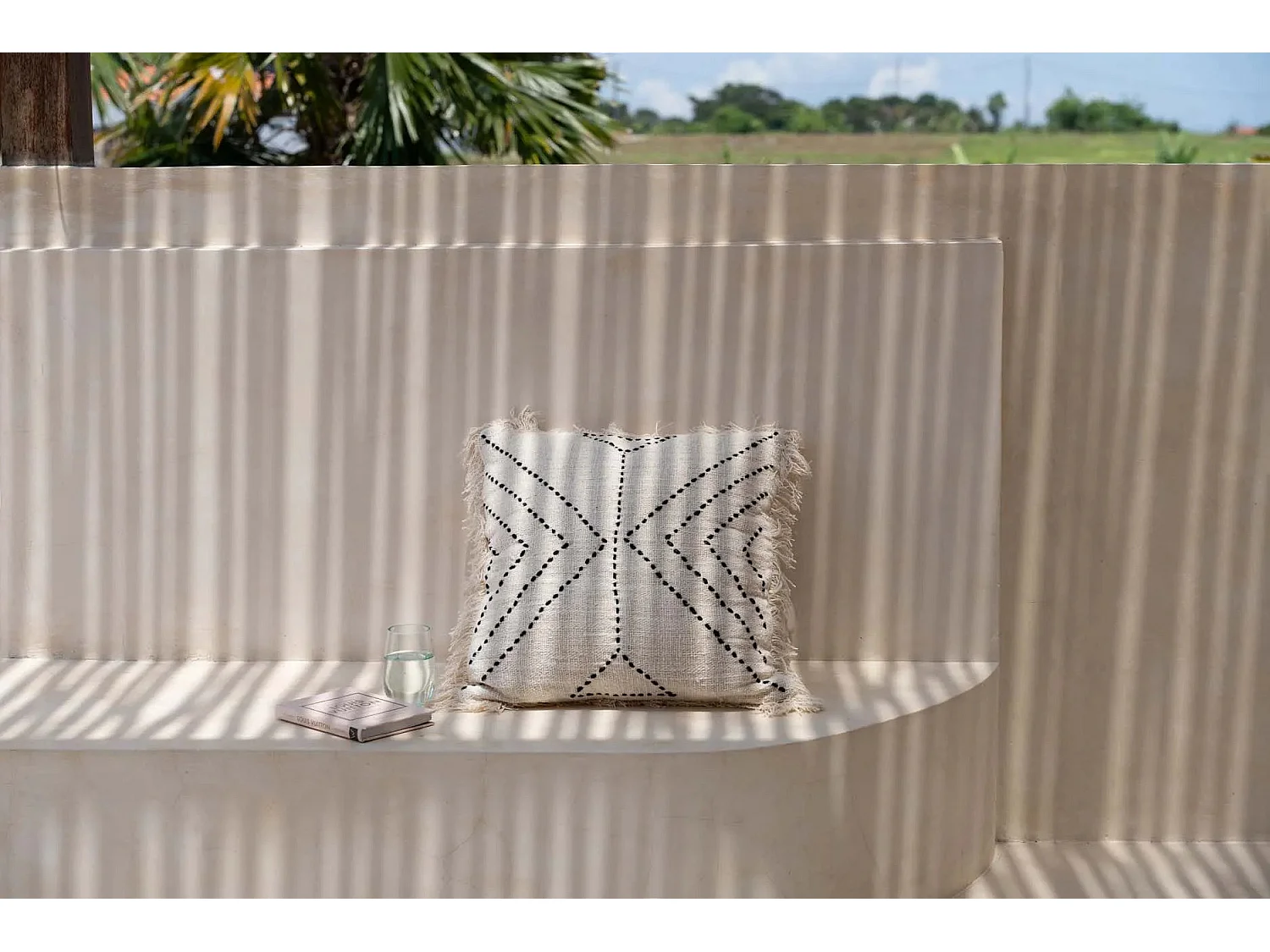 Housse De Coussin Tribal - Naturel Noir